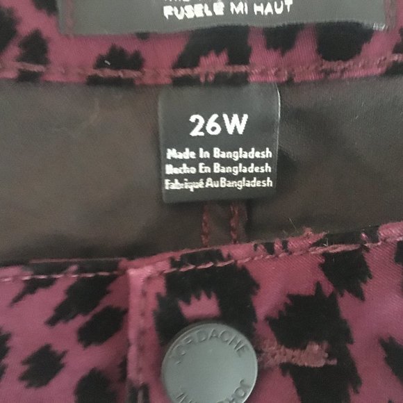 Jordache Jeans Purple Luxe Skinny Cheetah Mid Rise Flocked Black Sz 26W New - Picture 9 of 13